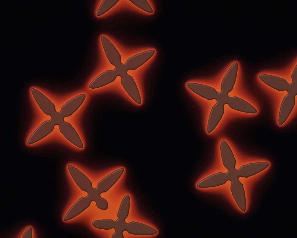 A field of white-hot steel dendrites solidifying